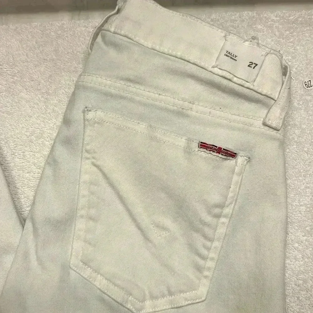 Hudson Tally Crop Skinny Woman Cuffed White Jean size 27 - Picture 2 of 11